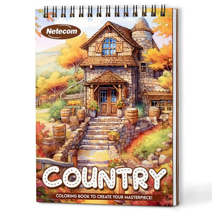 Netecom Country Coloring Book For Adults
