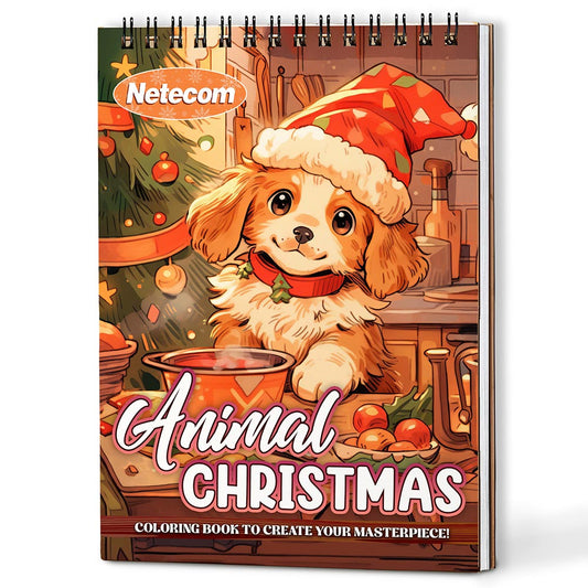 Animals Christmas Coloring Book For Adults