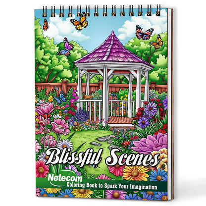 Netecom Blissful Scenes Coloring Book For Adults