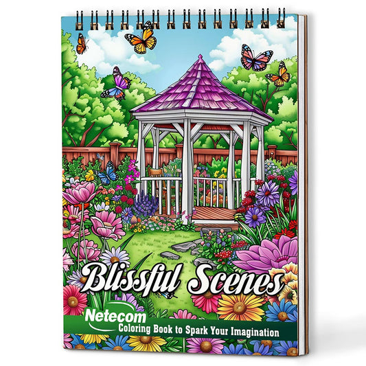 Netecom Blissful Scenes Coloring Book For Adults