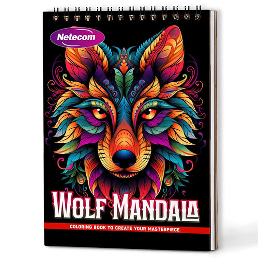 Netecom Wolf Mandala Coloring Book For Adults