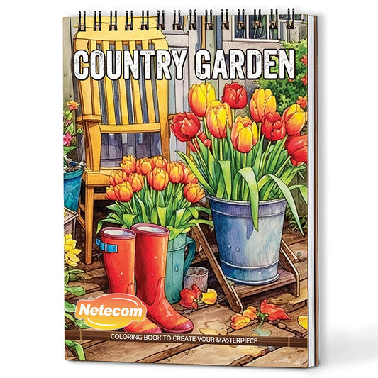 Netecom Country Garden Coloring Book For Adults
