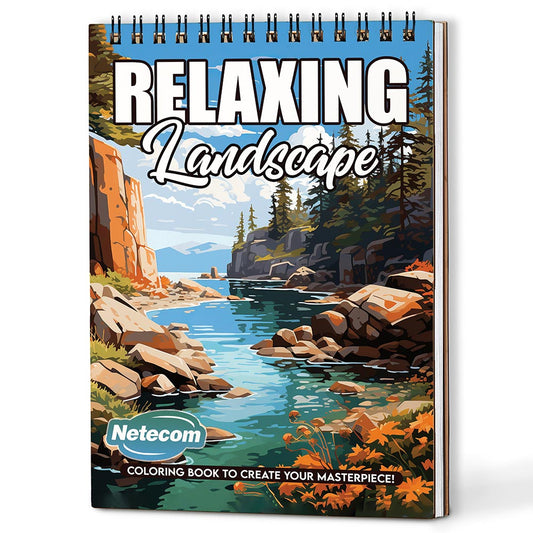 Netecom Relaxing Landscape Coloring Book For Adults