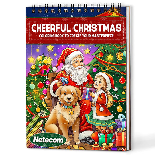 Cheerful Christmas Coloring Book For Adults