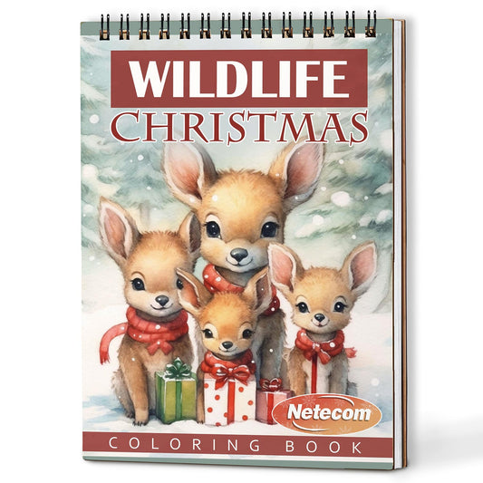 Netecom Christmas Wild Life Coloring Book For Adults