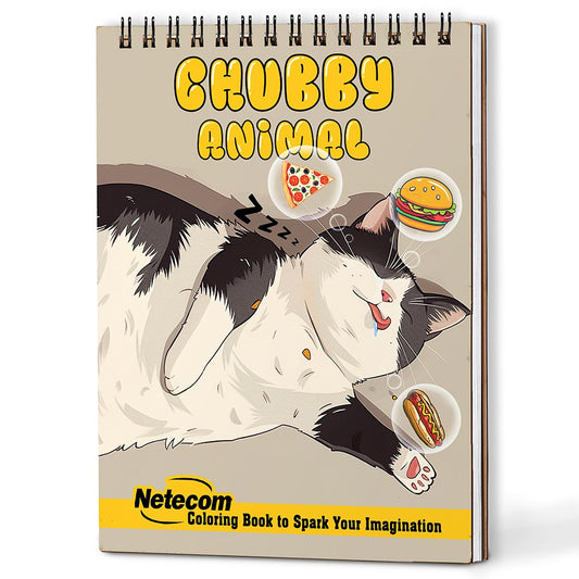 Netecom Chubby Animal Coloring Book For Adults