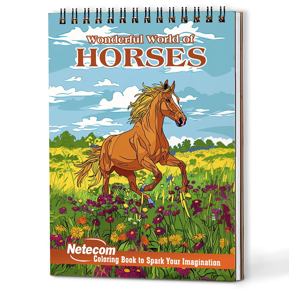 Netecom Wonderful World of Horses Coloring Book For Adults