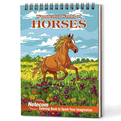 Netecom Wonderful World of Horses Coloring Book For Adults