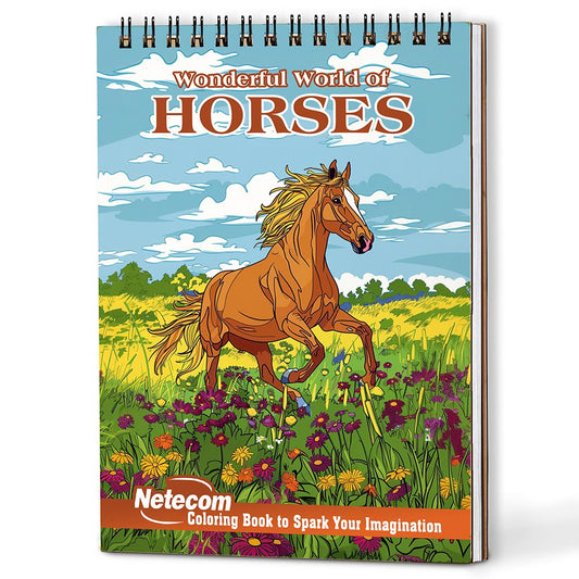 Netecom Wonderful World of Horses Coloring Book For Adults