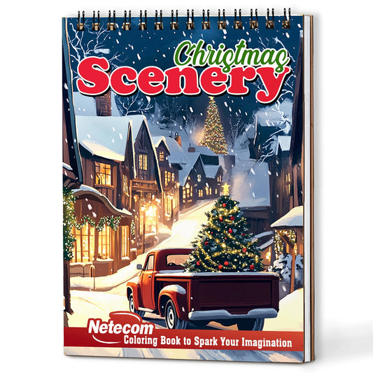 Netecom Christmas Scenery Coloring Book For Adults
