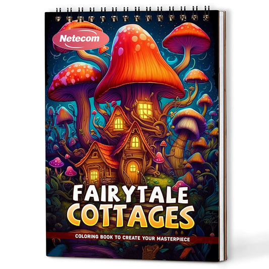 Netecom Fairytale Cottages Coloring Book For Adults