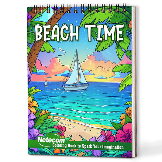 Netecom Beach Time Coloring Book For Adults