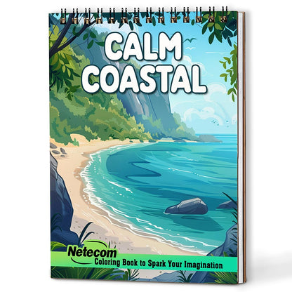 Netecom Calm Coastal Coloring Book For Adults