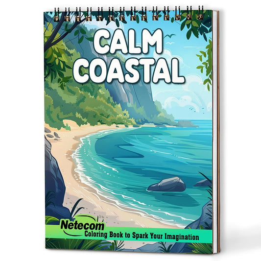 Netecom Calm Coastal Coloring Book For Adults