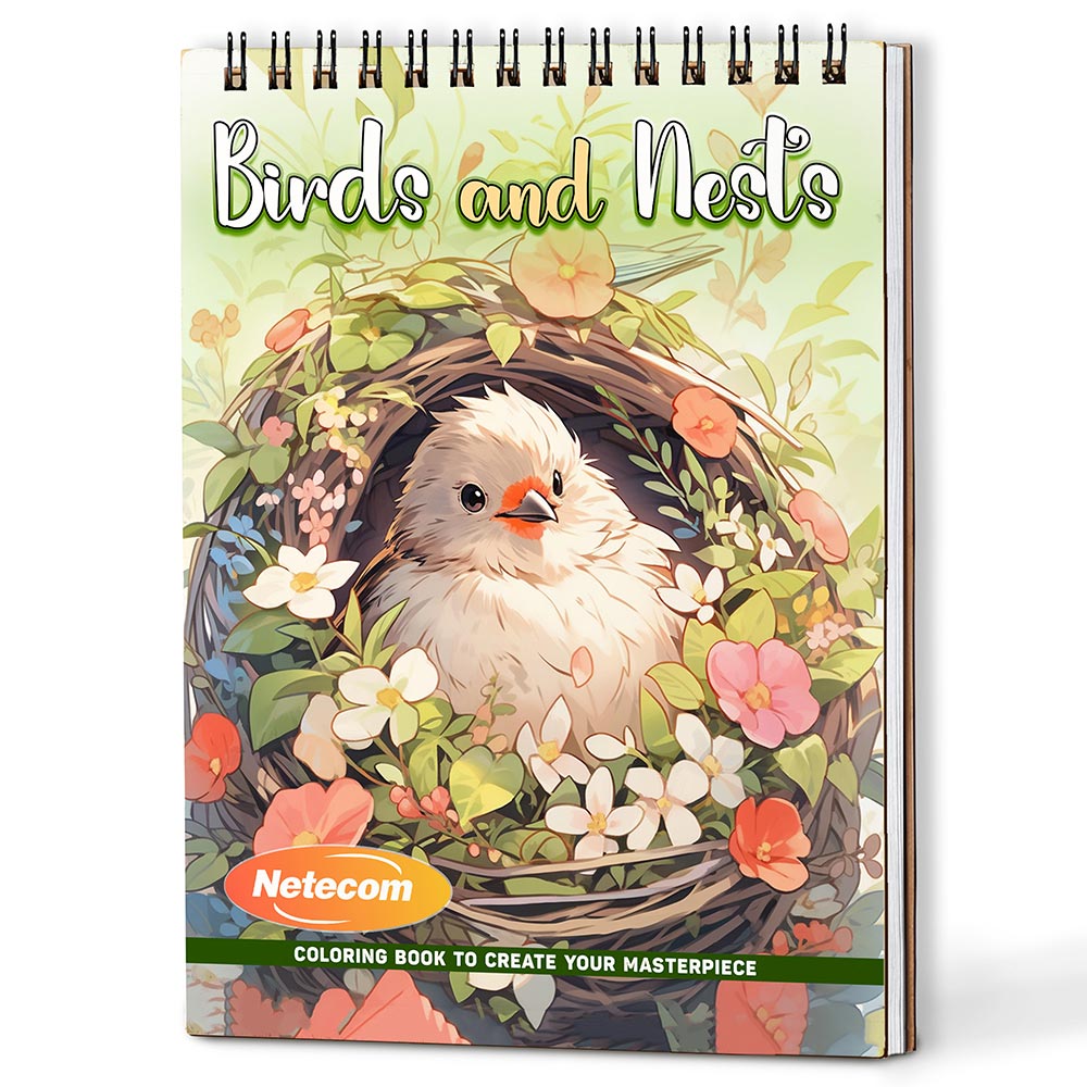 Birds and Nests Coloring Book For Adults