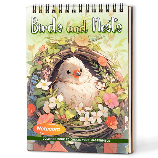 Birds and Nests Coloring Book For Adults