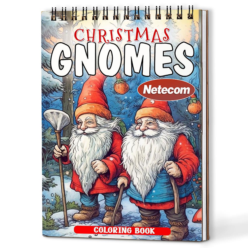 Netecom Christmas Gnomes Coloring Book For Adults