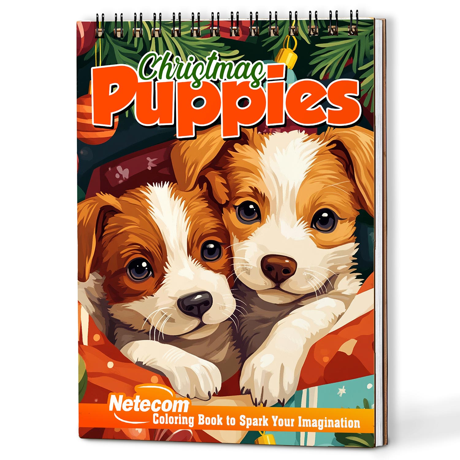 Netecom Christmas Puppies Coloring Book For Adults