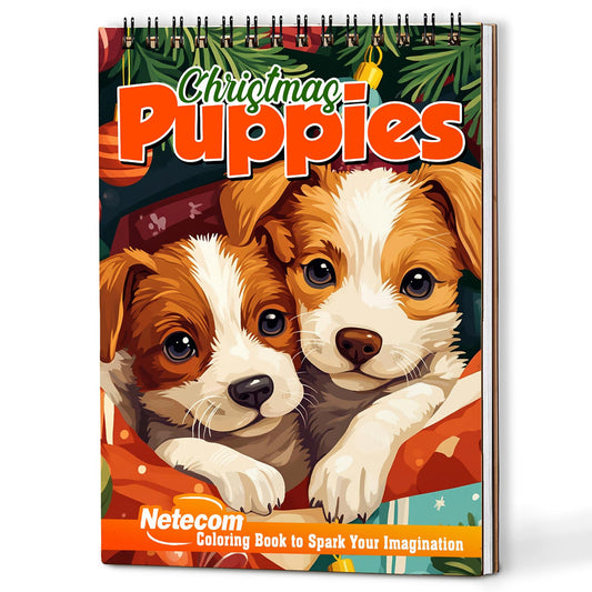 Netecom Christmas Puppies Coloring Book For Adults