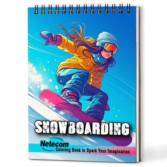 Netecom Snowboarding Coloring Book For Adults