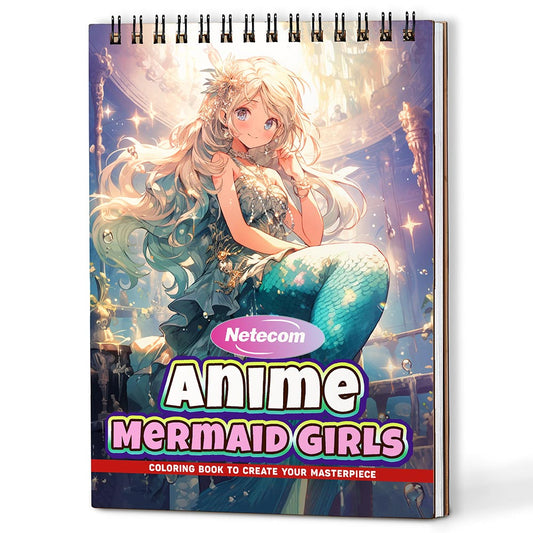 Anime Mermaid Girls Coloring Book For Adults