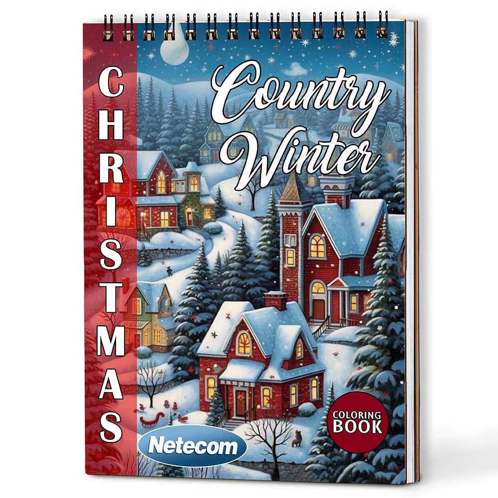 Netecom Christmas Country Winter Coloring Book For Adults