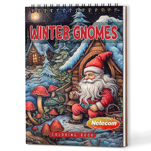 Netecom Winter Gnomes Coloring Book For Adults