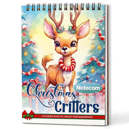 Netecom Christmas Critters Coloring Book For Adults