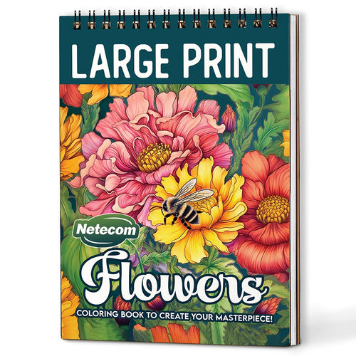 Netecom large-print-flowers Coloring Book For Adults