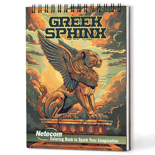 Netecom Greek Sphinx Coloring Book For Adults