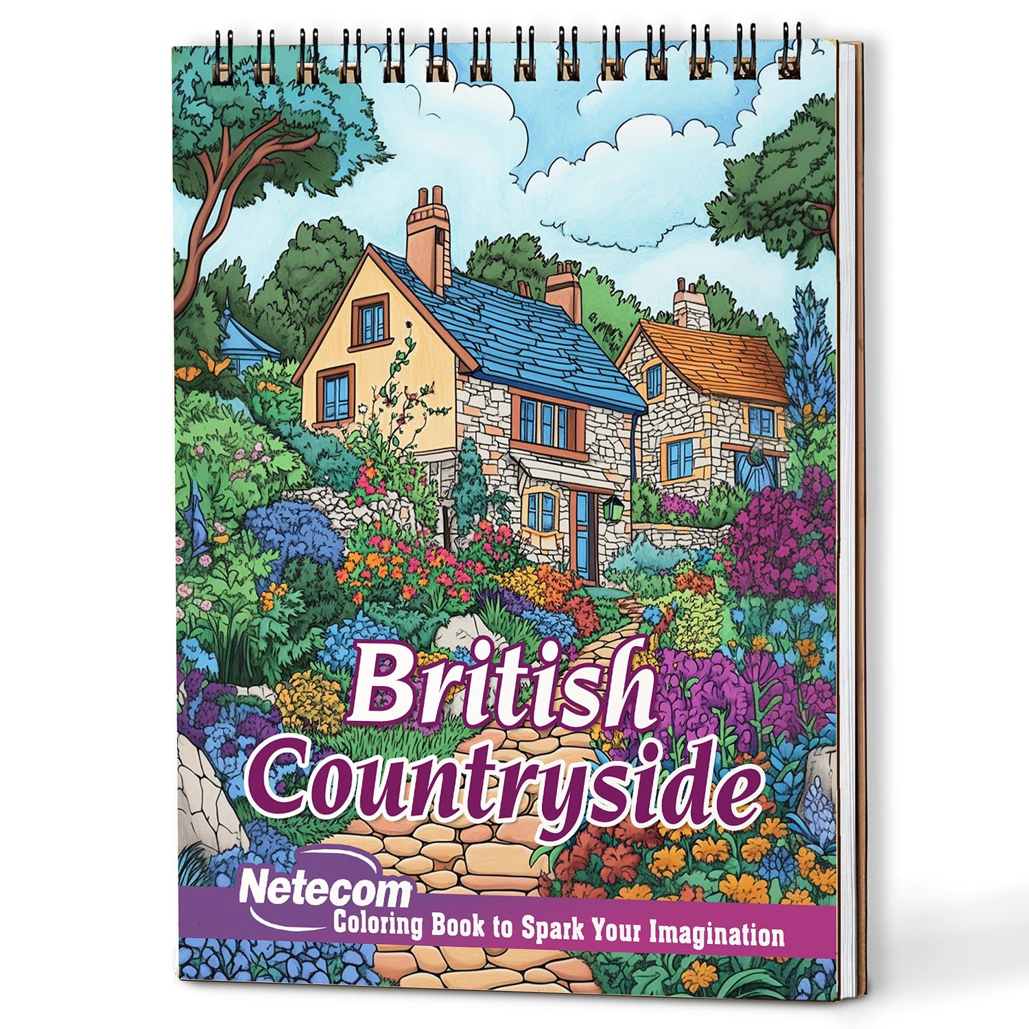 Netecom British Countryside Coloring Book For Adults