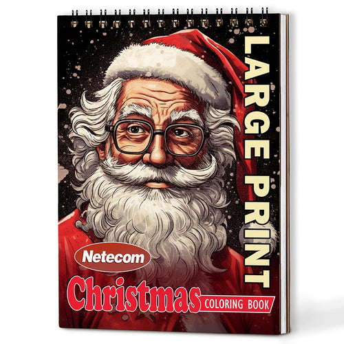 Netecom Christmas Large Print Coloring Book For Adults