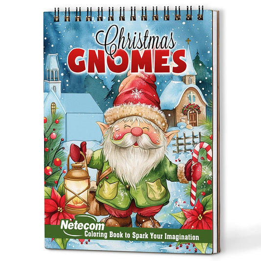 Netecom Christmas Gnomes Coloring Book For Adults