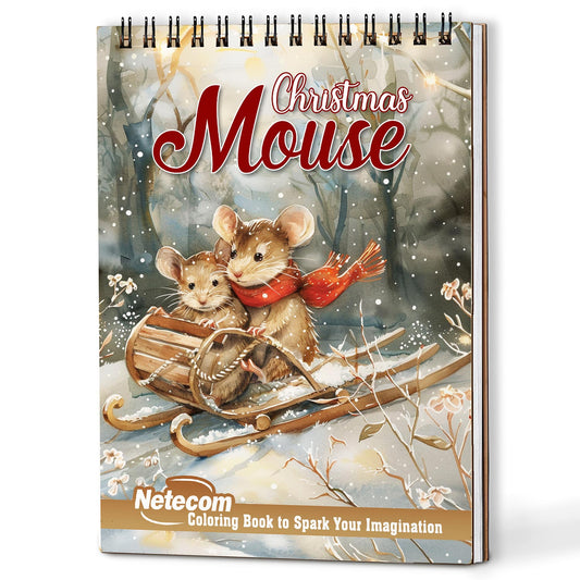 Netecom Christmas Mouse Coloring Book For Adults