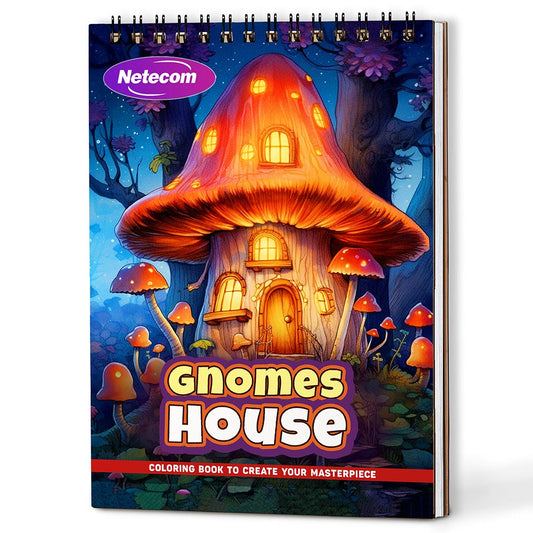 Gnomes House Coloring Book For Adults