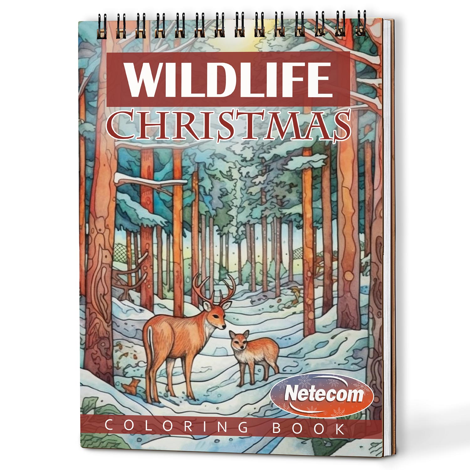 Netecom Christmas Wild Life Coloring Book For Adults
