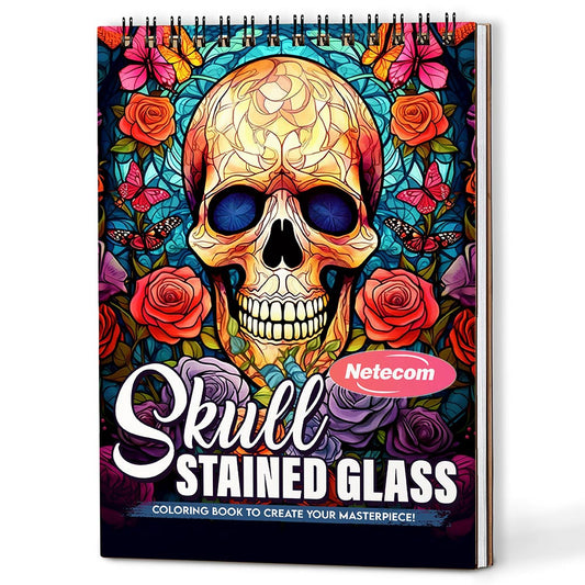 Skull Stained Glass Coloring Book For Adults