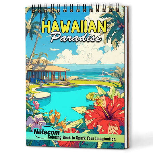 Netecom Hawaiian Paradise Coloring Book For Adults