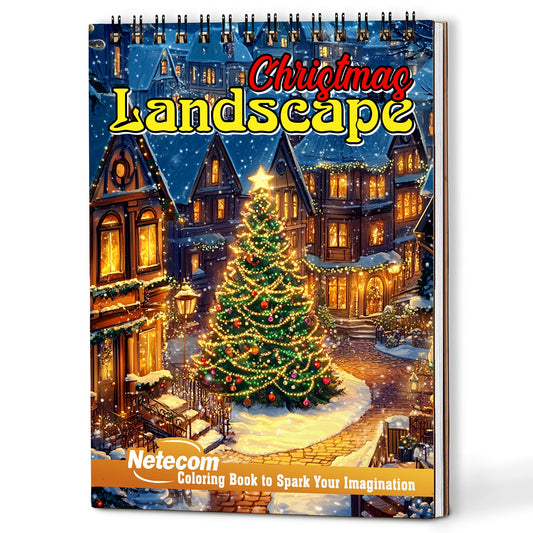 Netecom Christmas Landscape Coloring Book For Adults