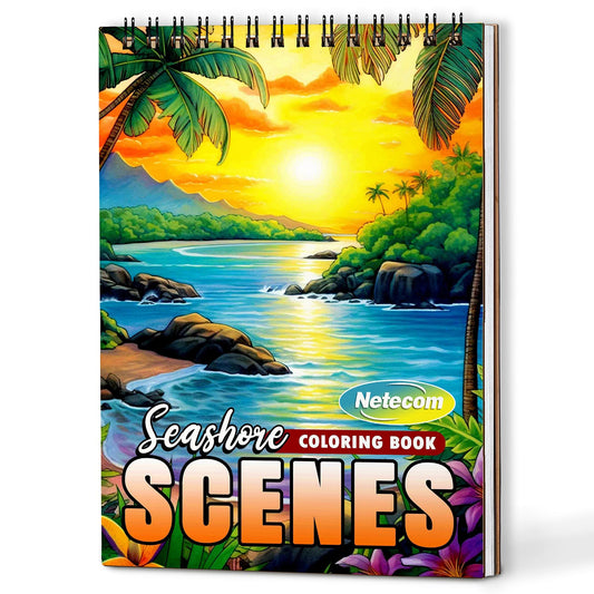 Netecom Seashore Scenes Coloring Book For Adults