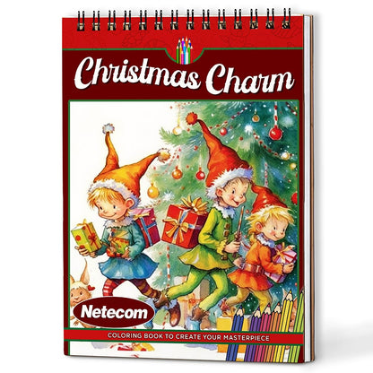 Netecom Christmas Charm Coloring Book For Adults