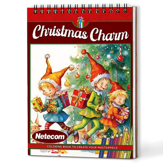 Netecom Christmas Charm Coloring Book For Adults