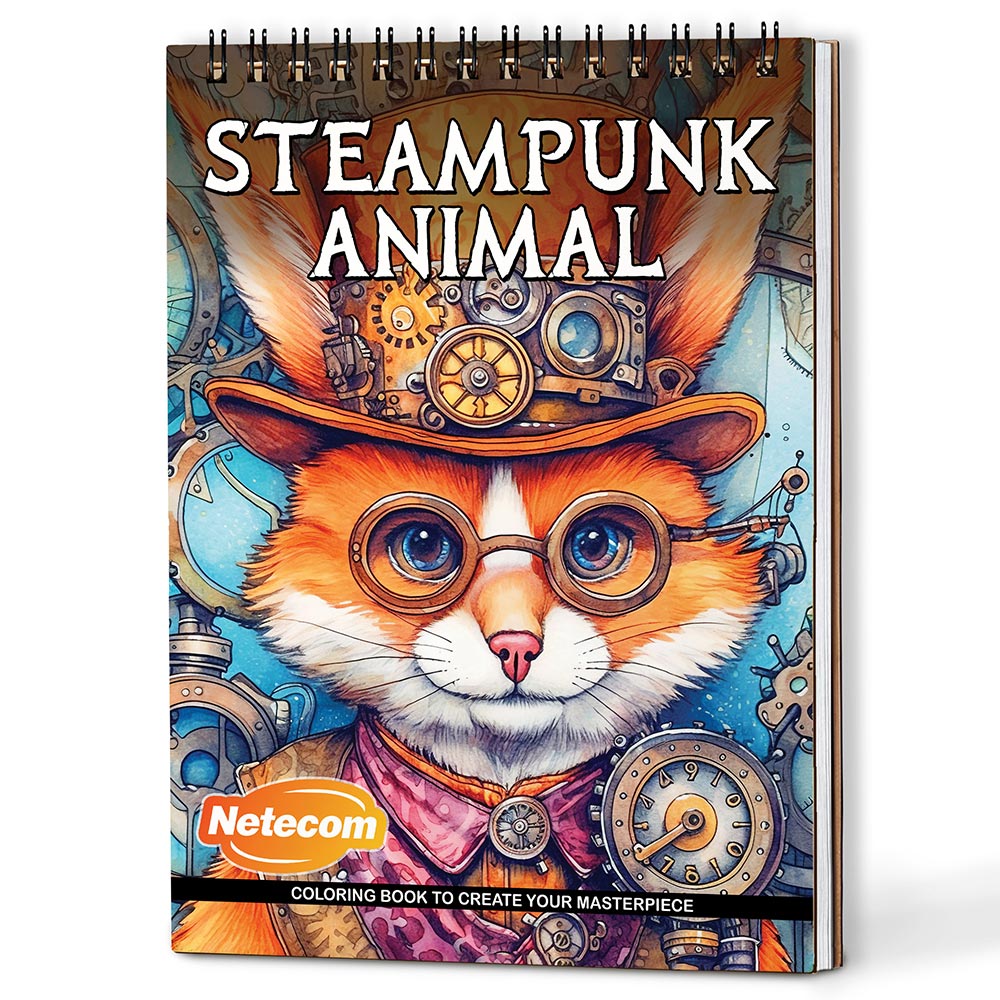 Netecom SteamPunk Animal Coloring Book For Adults