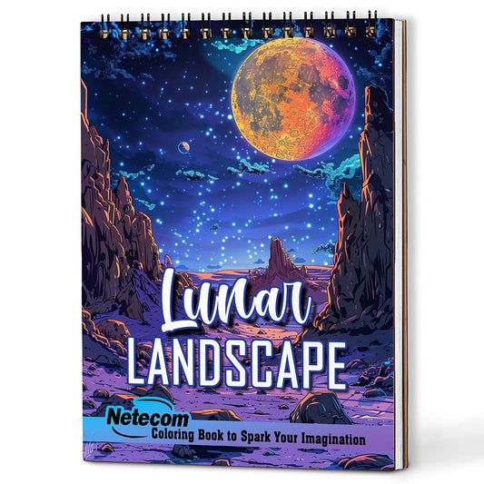 Netecom Lunar Landscape Coloring Book For Adults