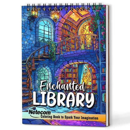 Netecom Enchanted Library Coloring Book For Adults