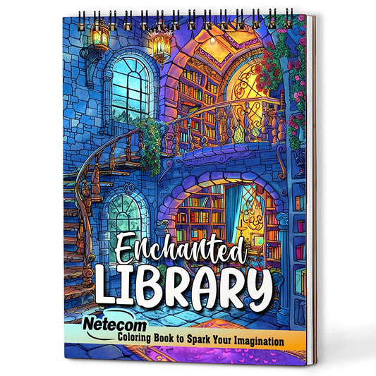 Netecom Enchanted Library Coloring Book For Adults