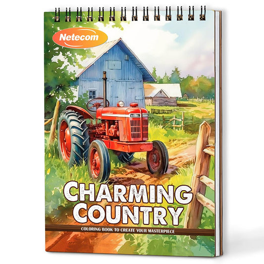 Charming Country Coloring Book For Adults