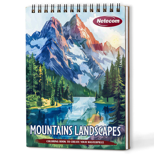 Netecom Mountains Landscapes Coloring Book For Adults