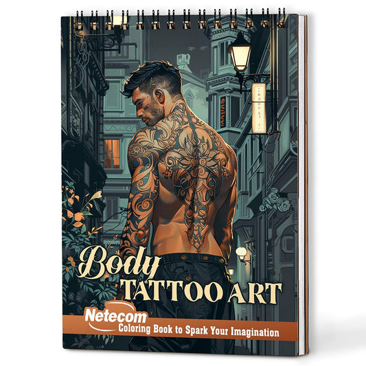 Netecom Body Tattoo Art Coloring Book For Adults