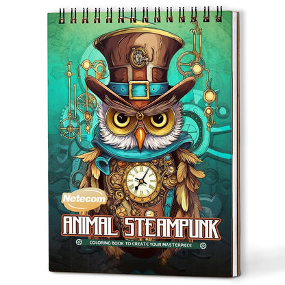 Netecom Animal Steampunk Coloring Book For Adults